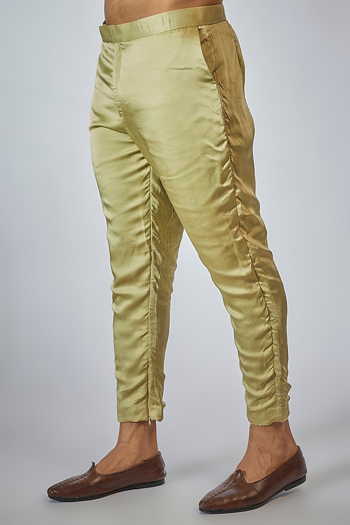 Sage Green Chikankari Embroidered Kurta Set by Megha Kapoor Label Men at Pernia's Pop Up Shop