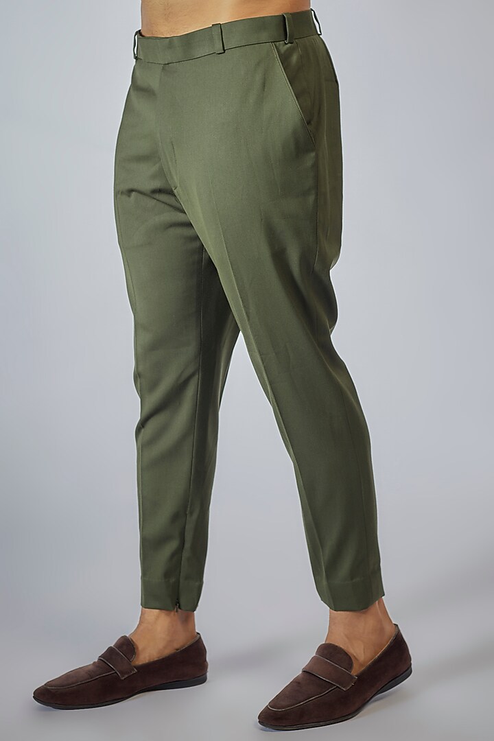Olive Green Suit Kurta Set by Megha Kapoor Label Men at Pernia's Pop Up Shop