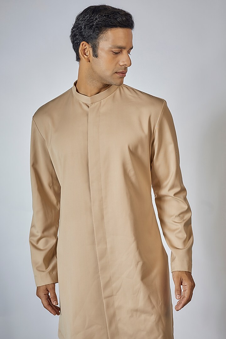 Beige Suit Kurta Set by Megha Kapoor Label Men at Pernia's Pop Up Shop