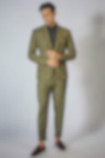 Pista Green Jersey Blazer Set Design By Sarab Khanijou At, 56% OFF