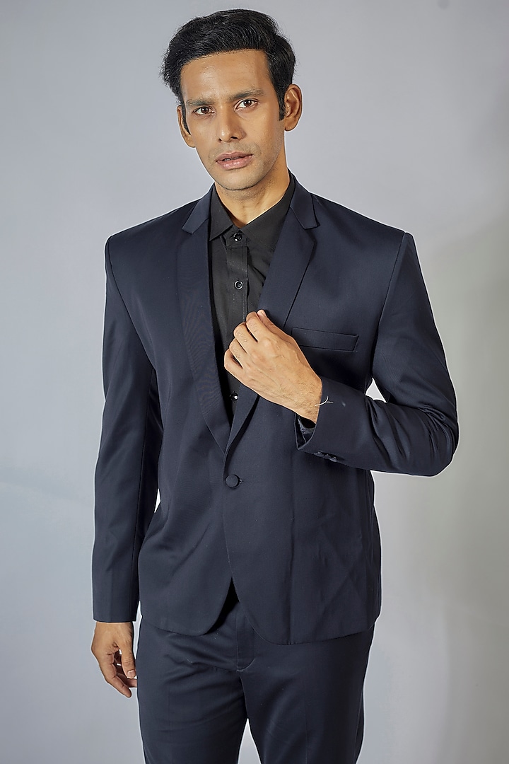 Black Blazer Set In Suit Fabric Design by Megha Kapoor Label Men at  Pernia's Pop Up Shop 2024