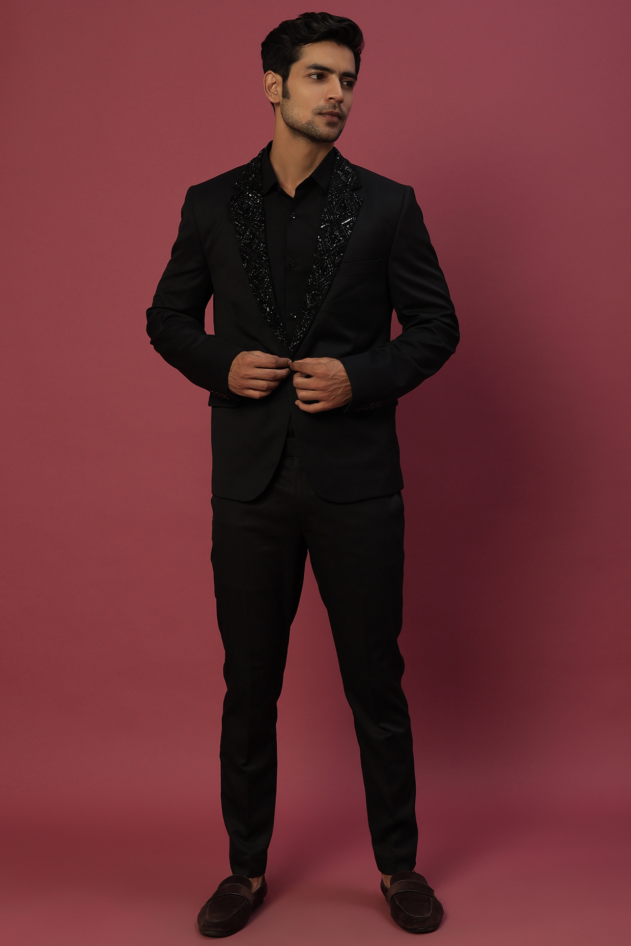 suede blazer mens black