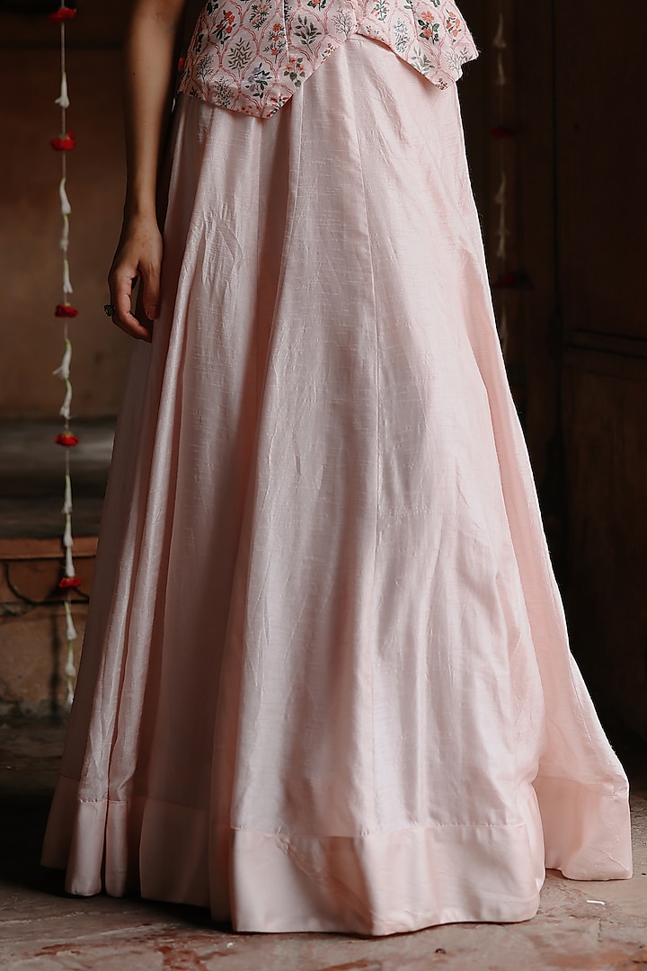 Pastel Pink Silk Skirt Set by Megha Pitti at Pernia's Pop Up Shop