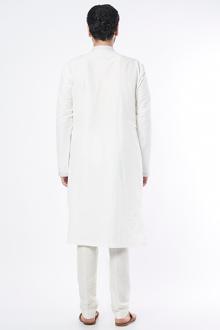 Ivory Bundi Jacket With Kurta Set by Mehraab Men at Pernia's Pop Up Shop