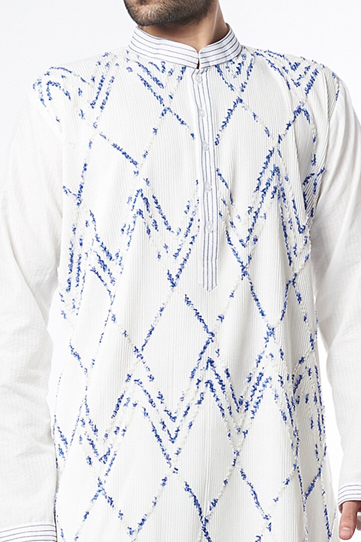 Ivory Bundi Jacket With Kurta Set by Mehraab Men at Pernia's Pop Up Shop