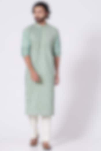 Mint Kurta Set With Gota Work by Mehraab Men at Pernia's Pop Up Shop
