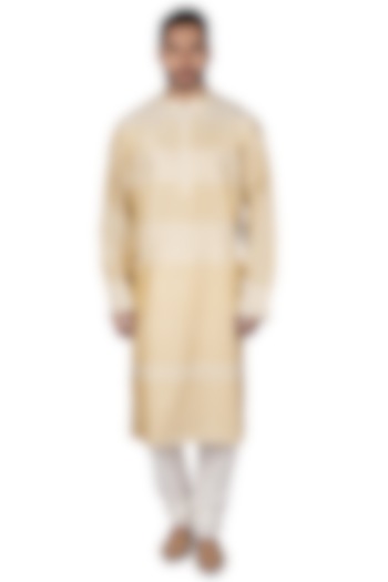 Bege Katan Silk Kurta Set by Medhavini Khaitan at Pernia's Pop Up Shop