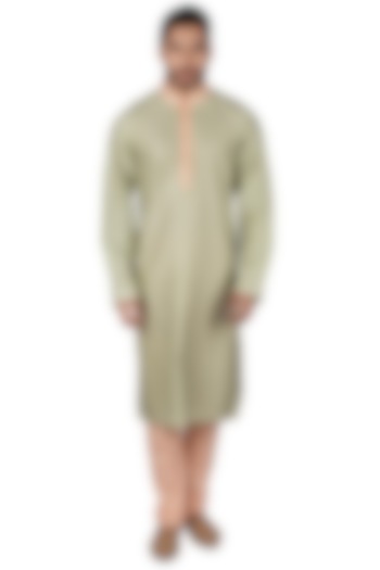 Mint Katan Silk Kurta Set by Medhavini Khaitan at Pernia's Pop Up Shop