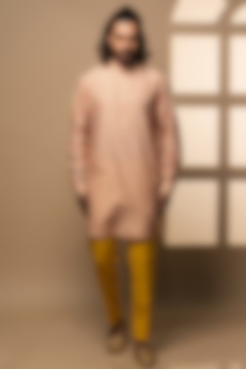 Orange Muslin Printed Kurta Set by Medhavini Khaitan at Pernia's Pop Up Shop