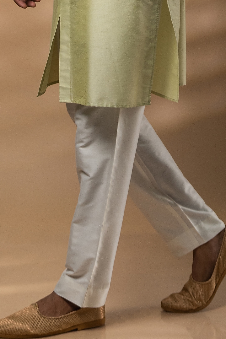 Mint Katan Silk Kurta Set by Medhavini Khaitan at Pernia's Pop Up Shop