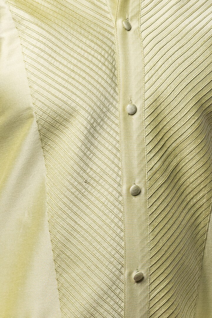 Mint Katan Silk Kurta Set by Medhavini Khaitan at Pernia's Pop Up Shop