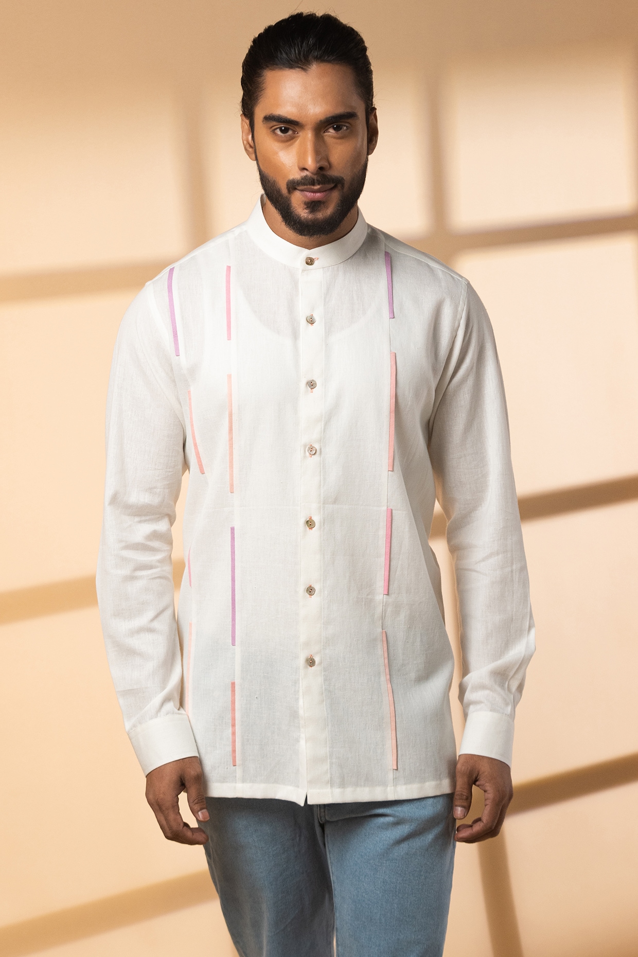 hannatty様シャツホワイト36 White Khadi Shirt by Medhavini Khaitan at Pernia's Pop Up Shop 2026
