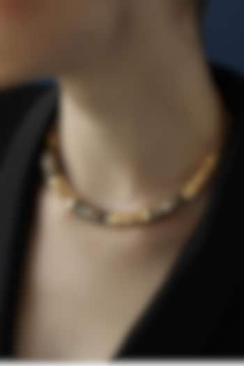 Gold Finish Crystal Enameled Baroque Hasli Necklace by Melrosia at Pernia's Pop Up Shop