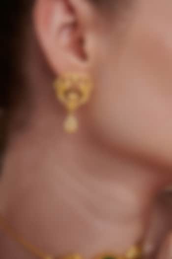 Gold Plated Openwork & Floral Stud Earrings by Melrosia at Pernia's Pop Up Shop