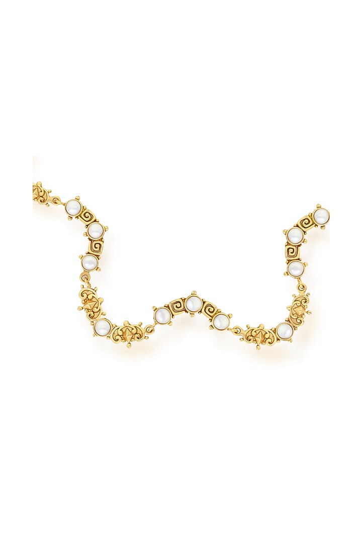 Gold Plated Floral & Temple Motifs Choker Necklace by Melrosia at Pernia's Pop Up Shop