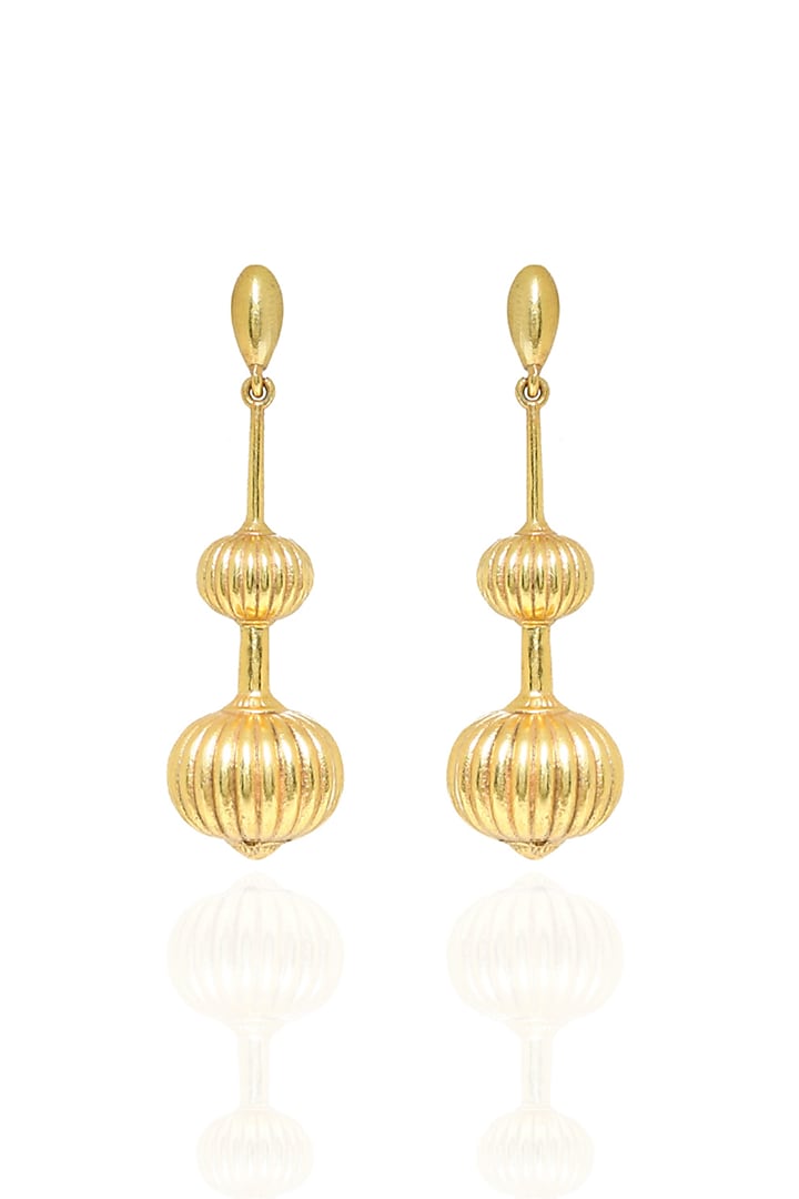 Gold Plated Halo Drop Earrings by Melrosia at Pernia's Pop Up Shop