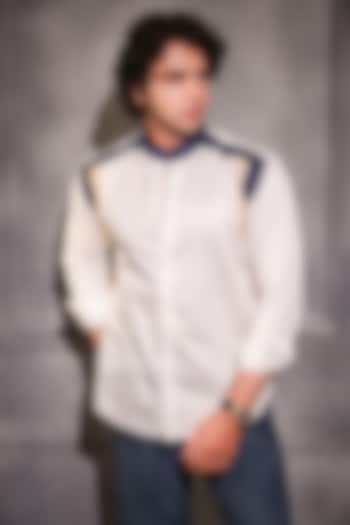 White Pure Cotton Wedding Shirt by Menero at Pernia's Pop Up Shop