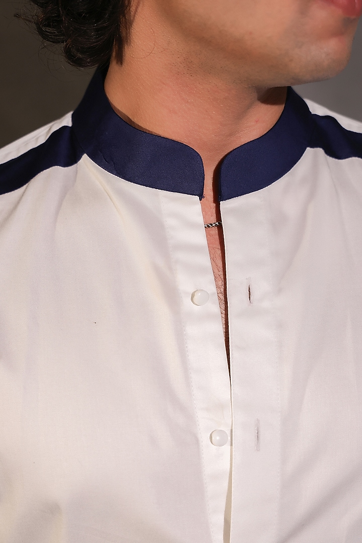 White Pure Cotton Wedding Shirt by Menero at Pernia's Pop Up Shop