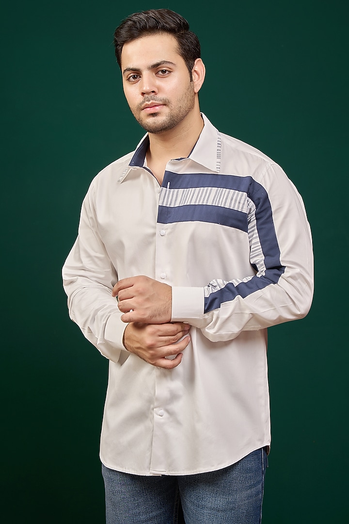White Pure Cotton Party Wear Shirt by Menero at Pernia's Pop Up Shop