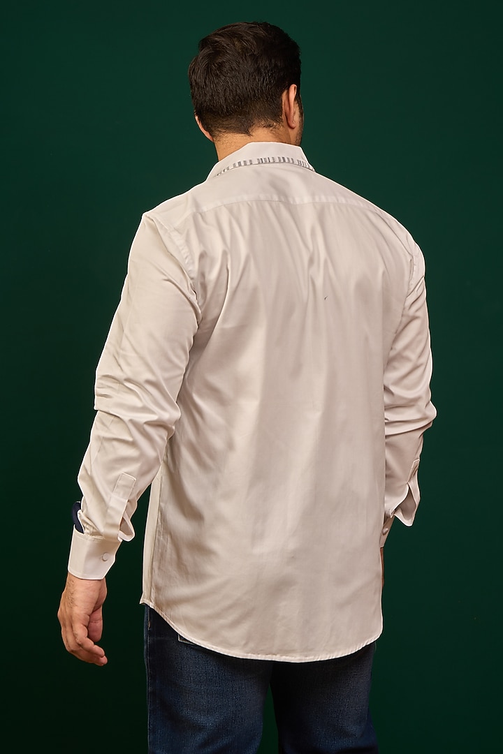 White Pure Cotton Party Wear Shirt by Menero at Pernia's Pop Up Shop