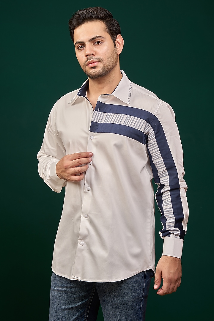 White Pure Cotton Party Wear Shirt by Menero at Pernia's Pop Up Shop