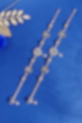 White Finish CZ Temple Anklets In Sterling Silver (Set Of 2) by Mero at Pernia's Pop Up Shop