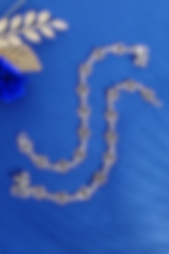 White Finish Floral Temple Anklets In Sterling Silver (Set Of 2) by Mero at Pernia's Pop Up Shop