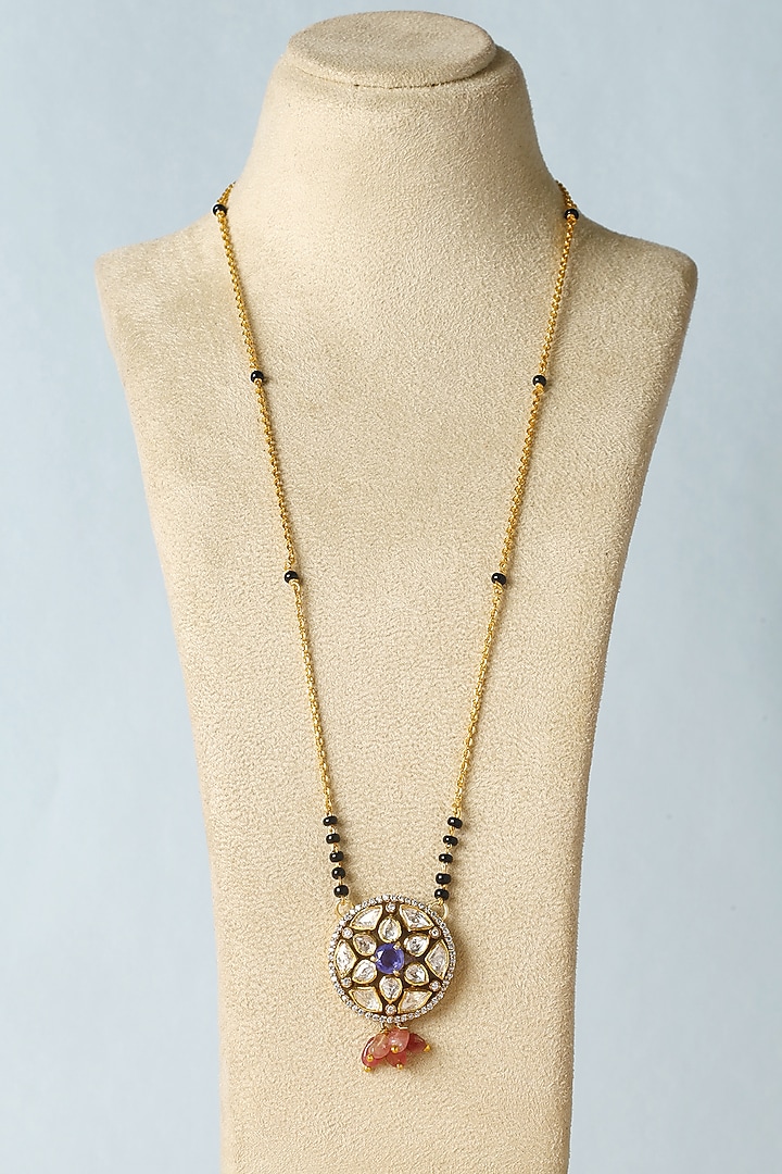 White Finish Moissanite Temple Necklace In Sterling Silver by Mero at Pernia's Pop Up Shop