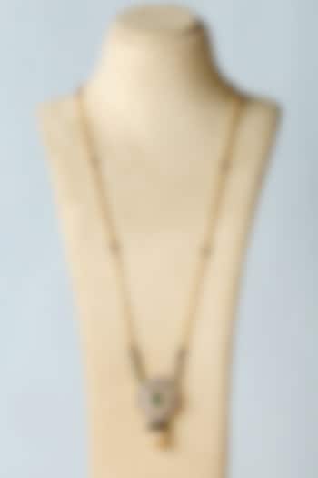 White Finish Moissanite Temple Necklace In Sterling Silver by Mero at Pernia's Pop Up Shop