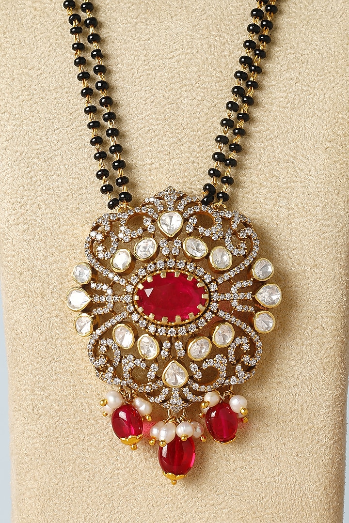 White Finish Moissanite Temple Necklace In Sterling Silver by Mero at Pernia's Pop Up Shop