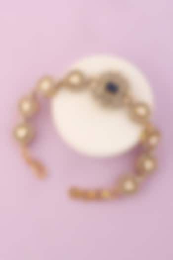 White Finish Moissanite Temple Bracelet In Sterling Silver by Mero at Pernia's Pop Up Shop