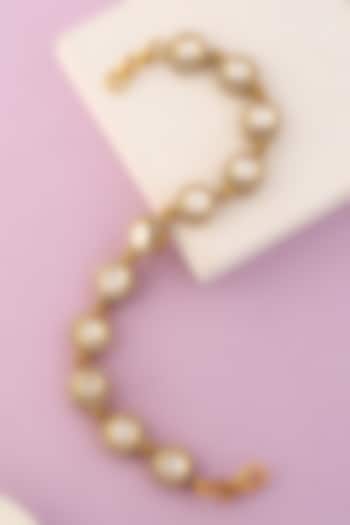 White Finish Moissanite Temple Bracelet In Sterling Silver by Mero at Pernia's Pop Up Shop