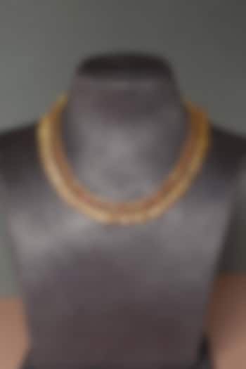 Gold Finish Kempstone Temple Necklace In Sterling Silver by Mero at Pernia's Pop Up Shop