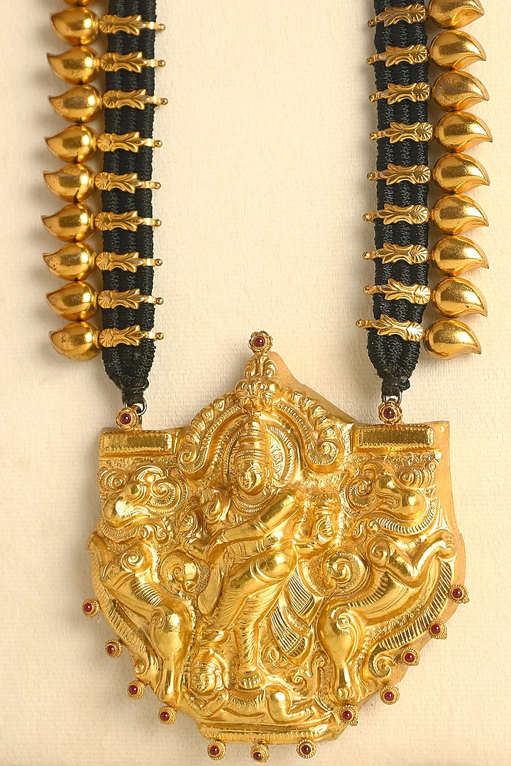 Gold Finish Temple Necklace In Sterling Silver by Mero at Pernia's Pop Up Shop