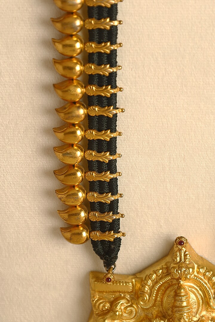 Gold Finish Temple Necklace In Sterling Silver by Mero at Pernia's Pop Up Shop