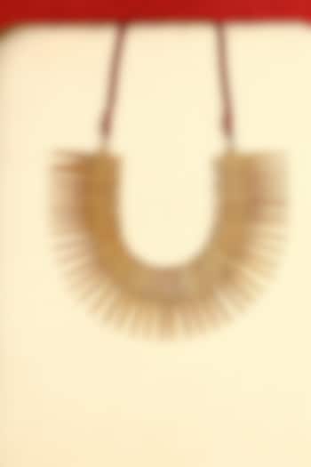 Gold Finish Temple Necklace In Sterling Silver by Mero at Pernia's Pop Up Shop