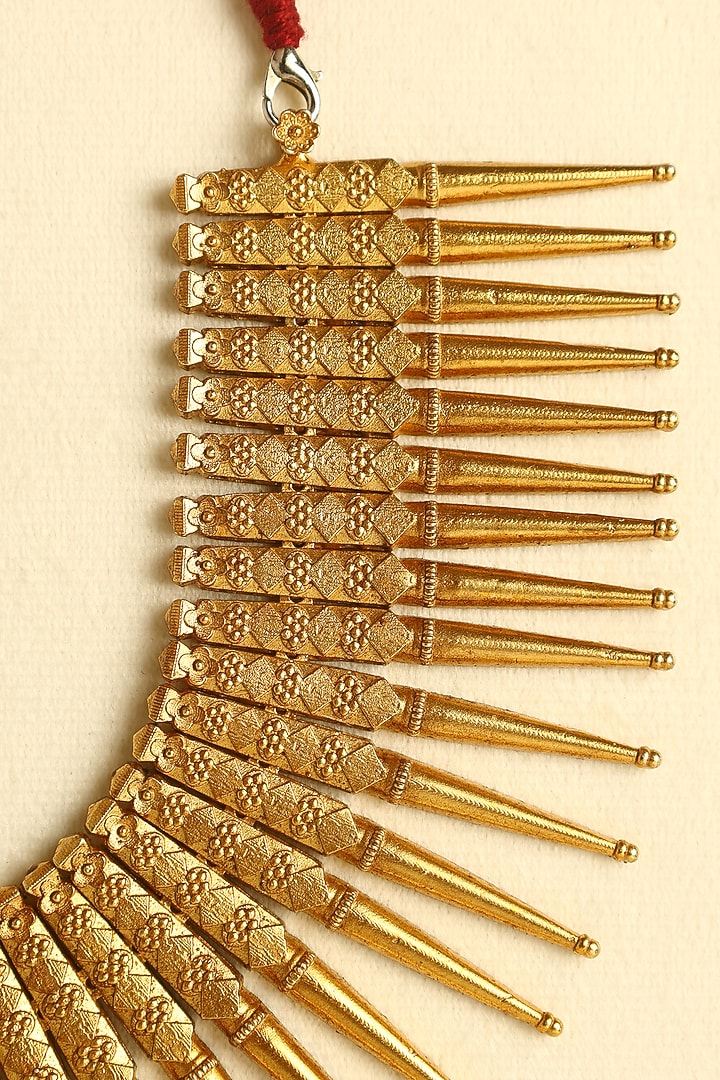 Gold Finish Temple Necklace In Sterling Silver by Mero at Pernia's Pop Up Shop