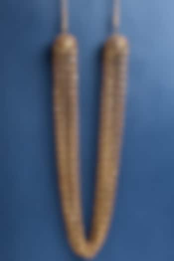 Gold Finish Mother Of Pearl & CZ Temple Necklace In Sterling Silver by Mero at Pernia's Pop Up Shop