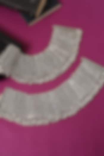 White Finish Temple Anklets In Sterling Silver (Set Of 2) by Mero at Pernia's Pop Up Shop