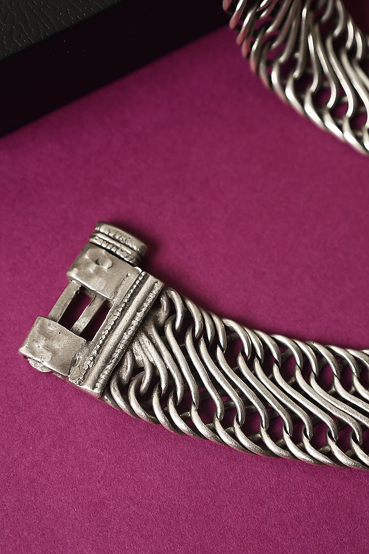 White Finish Temple Anklets In Sterling Silver (Set Of 2) by Mero at Pernia's Pop Up Shop