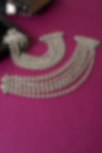 White Finish Temple Anklets In Sterling Silver (Set Of 2) by Mero at Pernia's Pop Up Shop