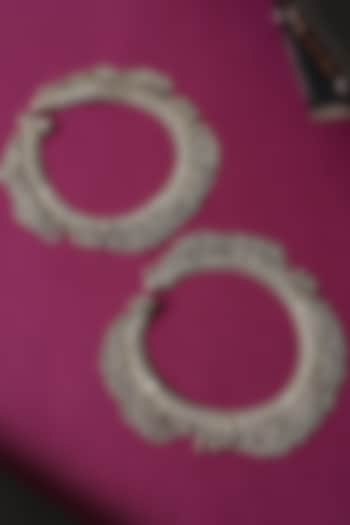 White Finish Temple Anklets In Sterling Silver (Set Of 2) by Mero at Pernia's Pop Up Shop