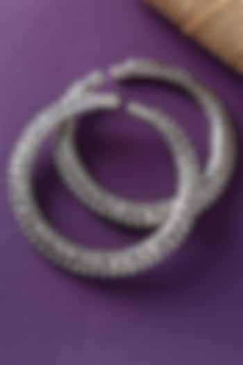 White Finish Temple Anklets In Sterling Silver (Set Of 2) by Mero at Pernia's Pop Up Shop