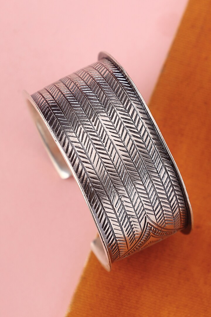 White Finish Temple Bangle In Sterling Silver by Mero at Pernia's Pop Up Shop