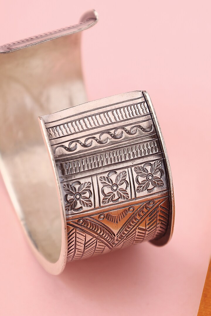 White Finish Temple Bangle In Sterling Silver by Mero at Pernia's Pop Up Shop