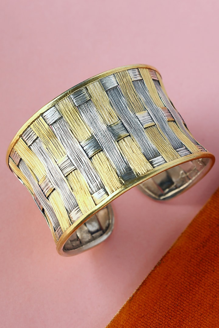 White Finish Temple Bangle In Sterling Silver by Mero at Pernia's Pop Up Shop