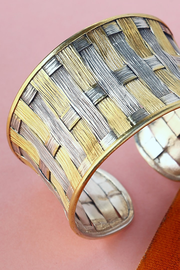 White Finish Temple Bangle In Sterling Silver by Mero at Pernia's Pop Up Shop