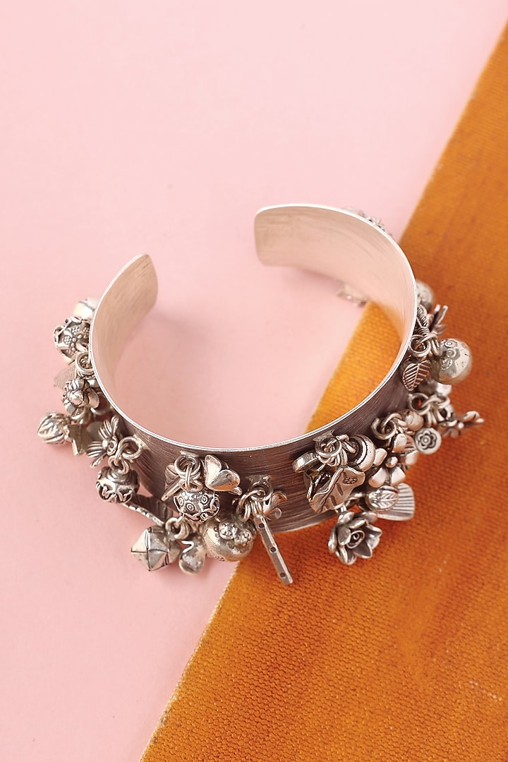 White Finish Temple Bangle In Sterling Silver by Mero at Pernia's Pop Up Shop