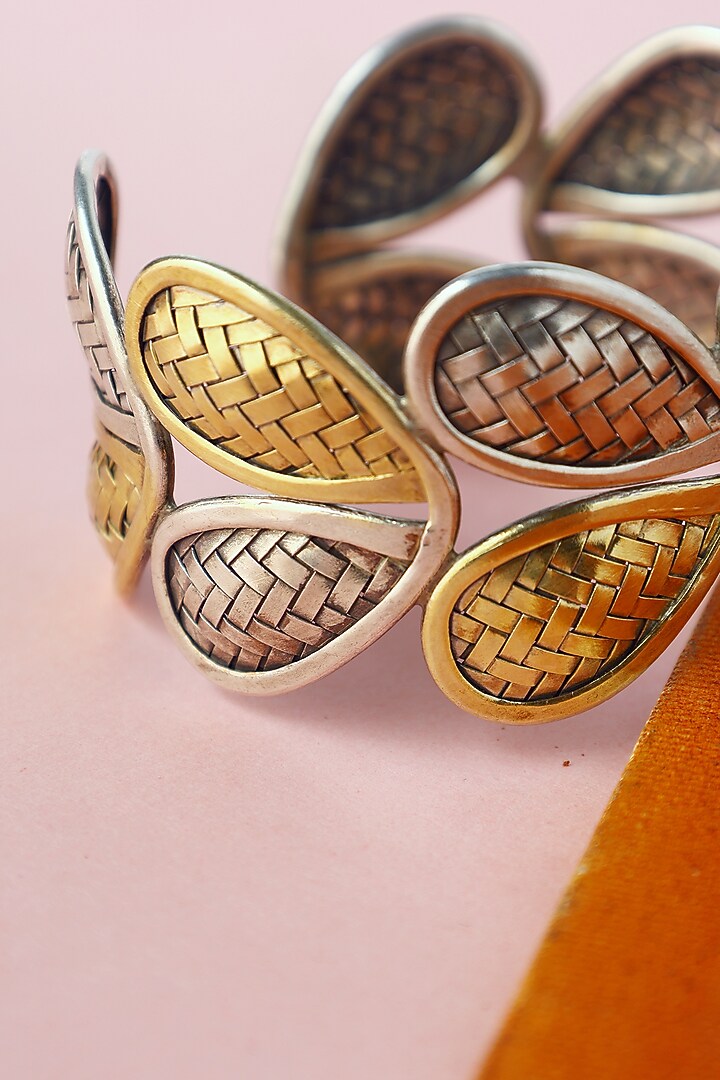 White Finish Temple Bangle In Sterling Silver by Mero at Pernia's Pop Up Shop