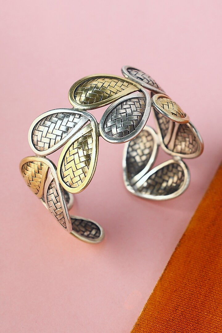White Finish Temple Bangle In Sterling Silver by Mero at Pernia's Pop Up Shop